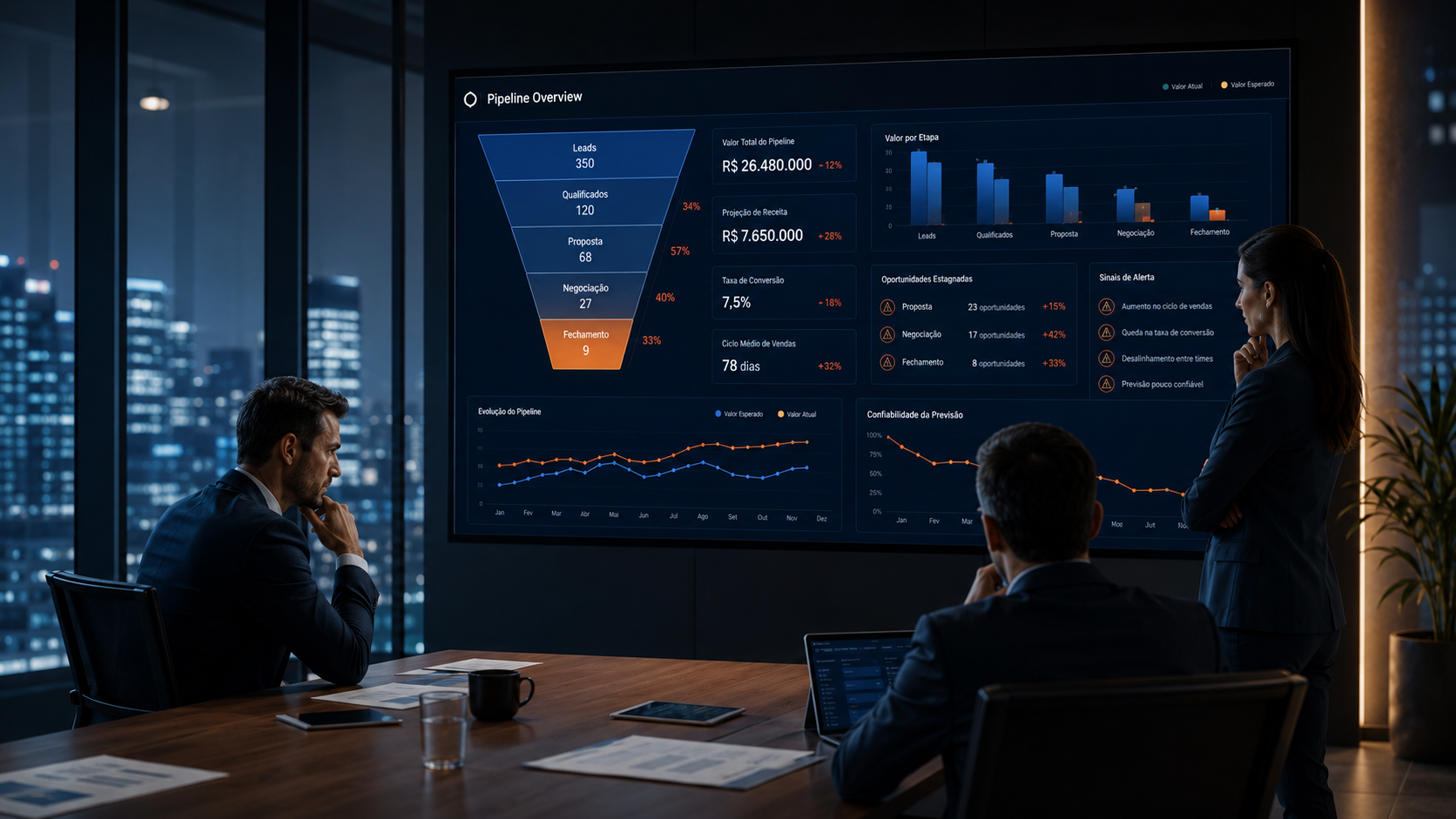 Pipeline de vendas B2B e previsibilidade comercial